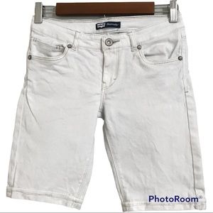 Levi’s Strauss Bermuda Girls 14Reg Extensible Elastic Waist White Jeans Shorts
